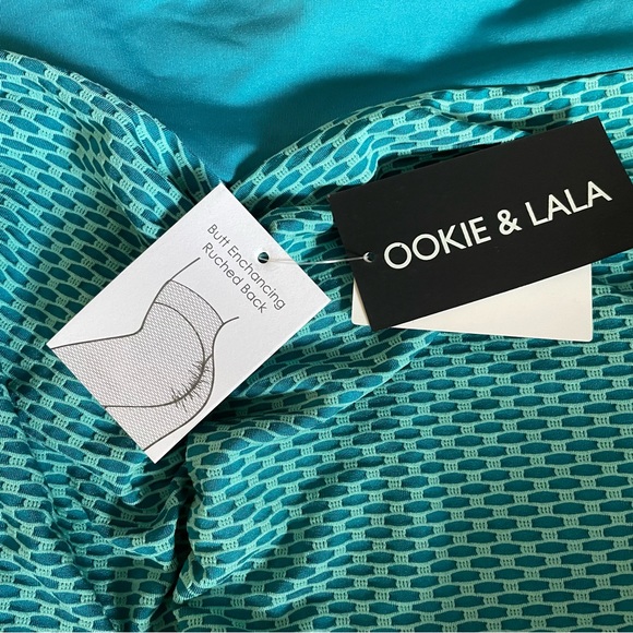 NWT Women’s Juniors OOKIE & LALA Turquoise Patterned Leggings - NEVER WORN! - Picture 2 of 7